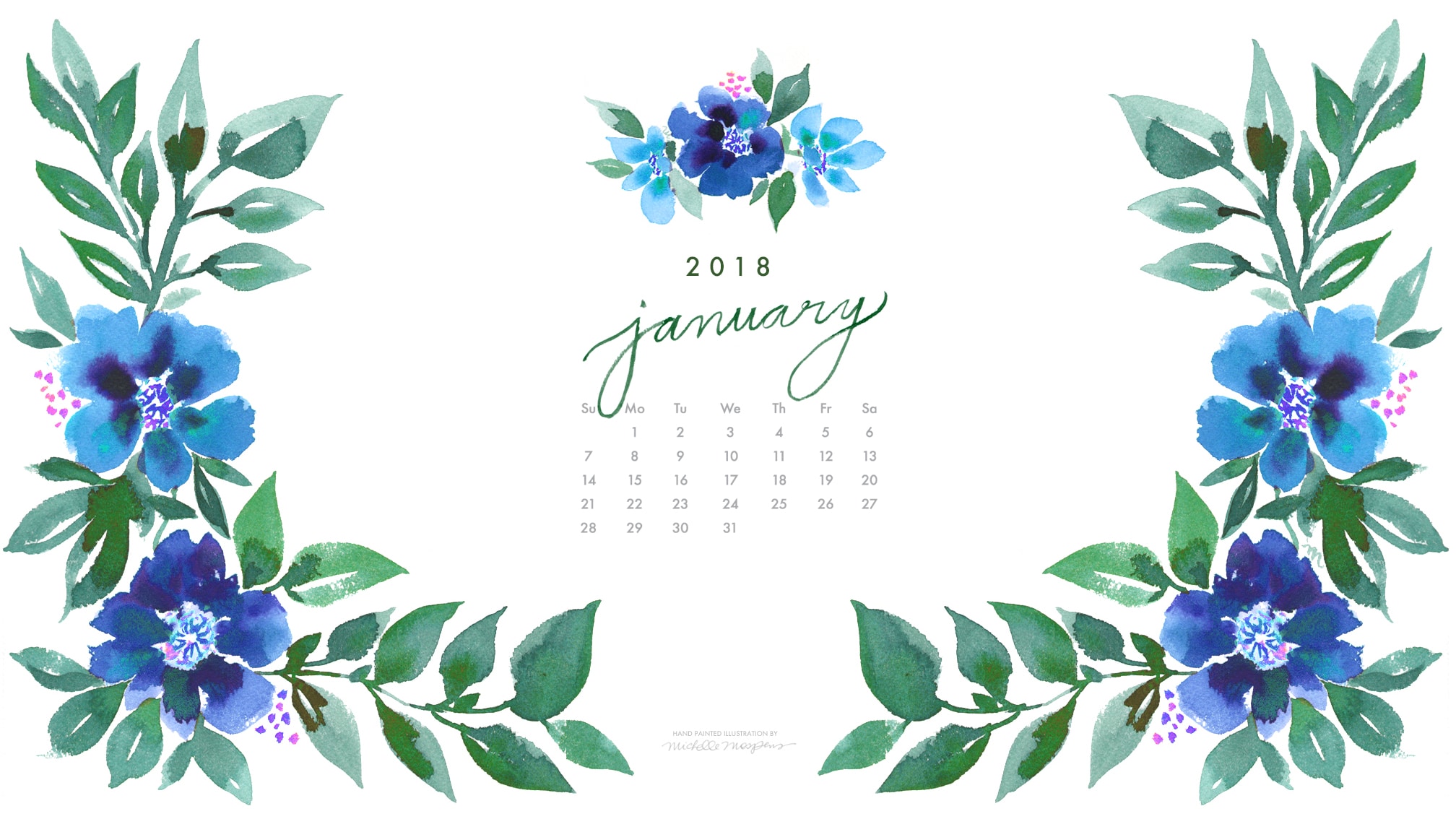 January Watercolor Wallpaper Downloads Custom Watercolor - August 2019 Wallpaper Calendar - HD Wallpaper 