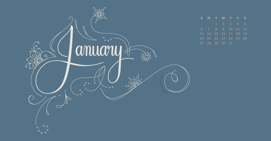 January Calendar 2019 Digital Wallpaper - Calligraphy - HD Wallpaper 