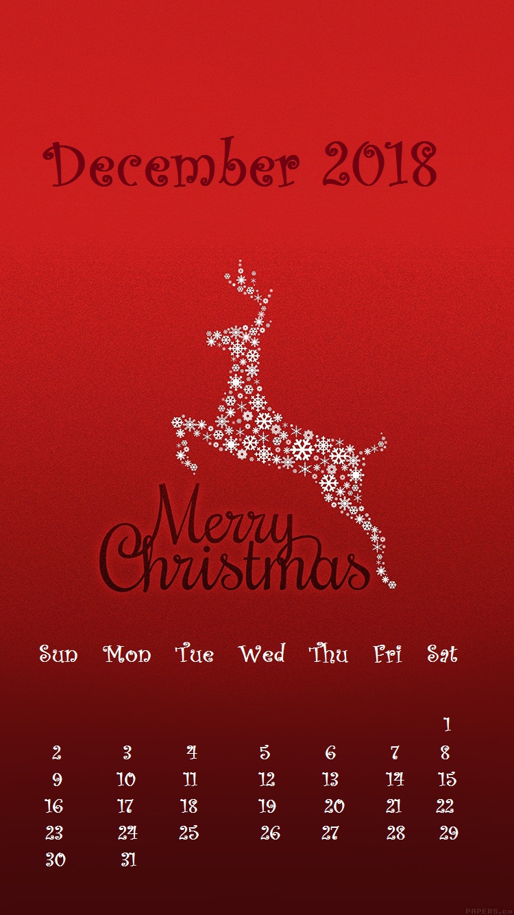 Merry Christmas Rudolf Iphone Wallpaper December 2018 - Christmas Calendar Wallpaper 2018 - HD Wallpaper 