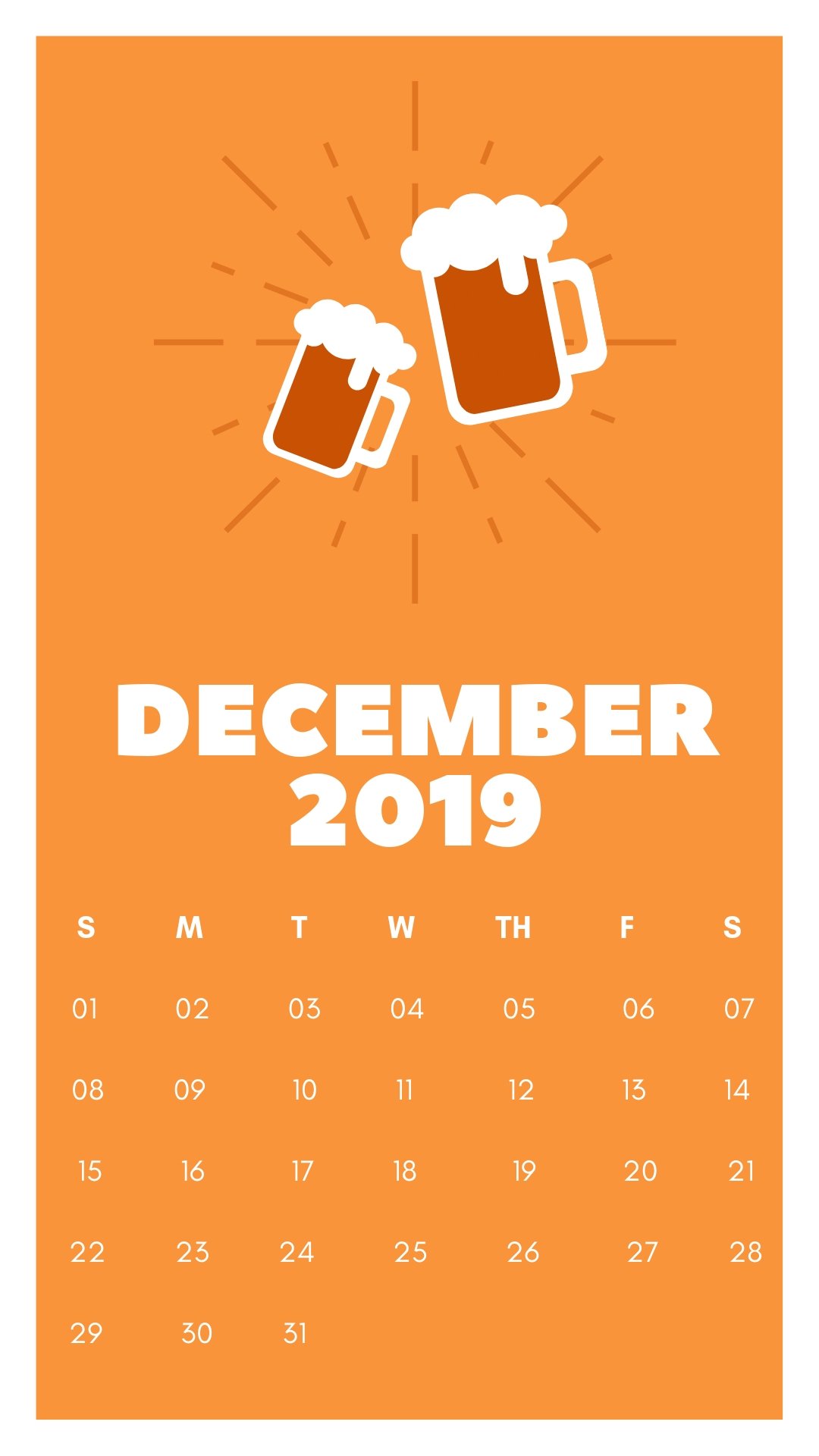 December 2019 Iphone Calendar - Calendar December 2019 Orange - HD Wallpaper 