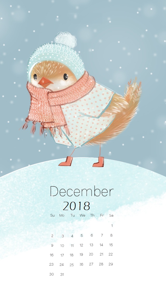 Sky Blue December 2018 Calendar Iphone Wallpaper - December 2017 Calendar Desktop - HD Wallpaper 
