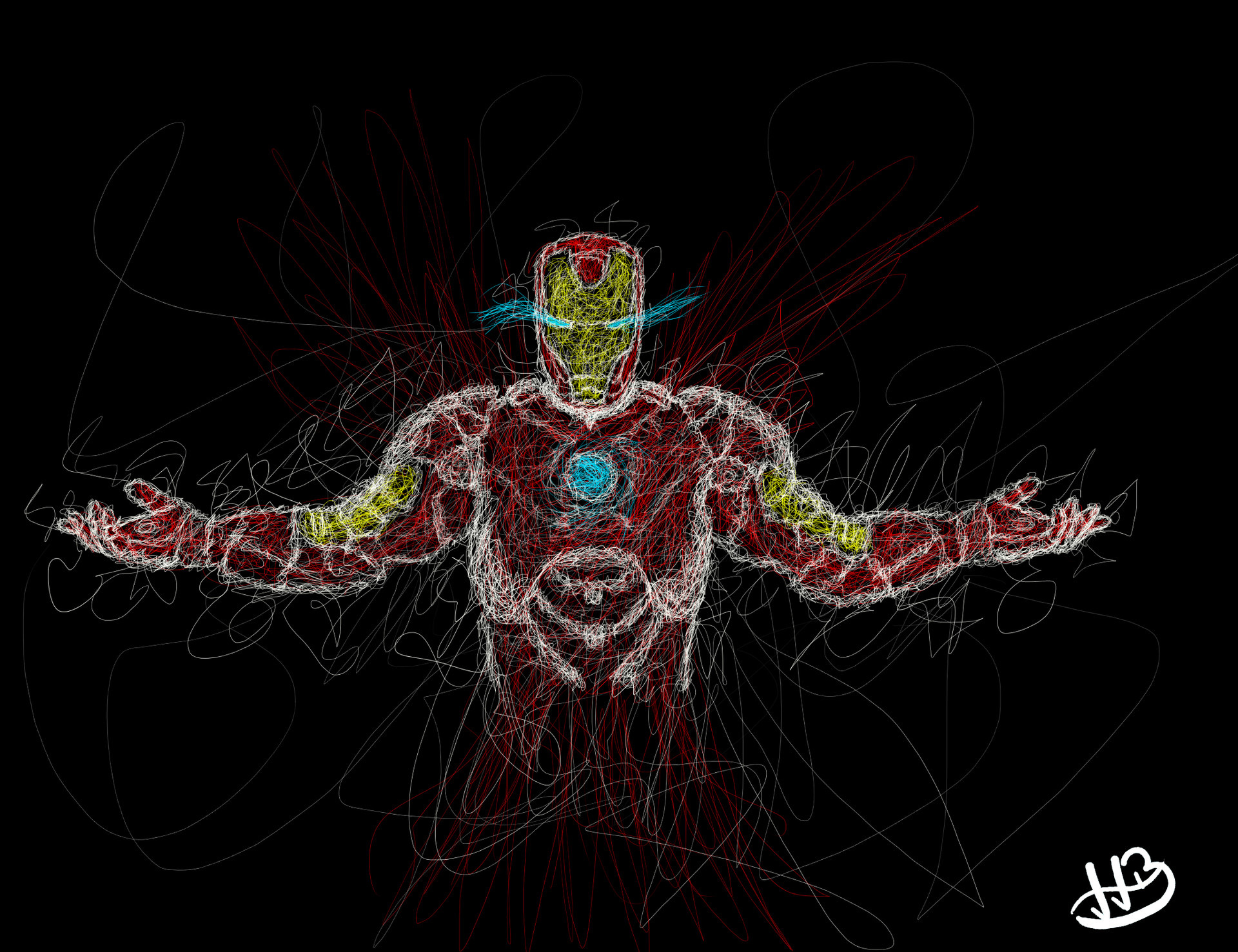 Cool Iron Man Drawings - HD Wallpaper 