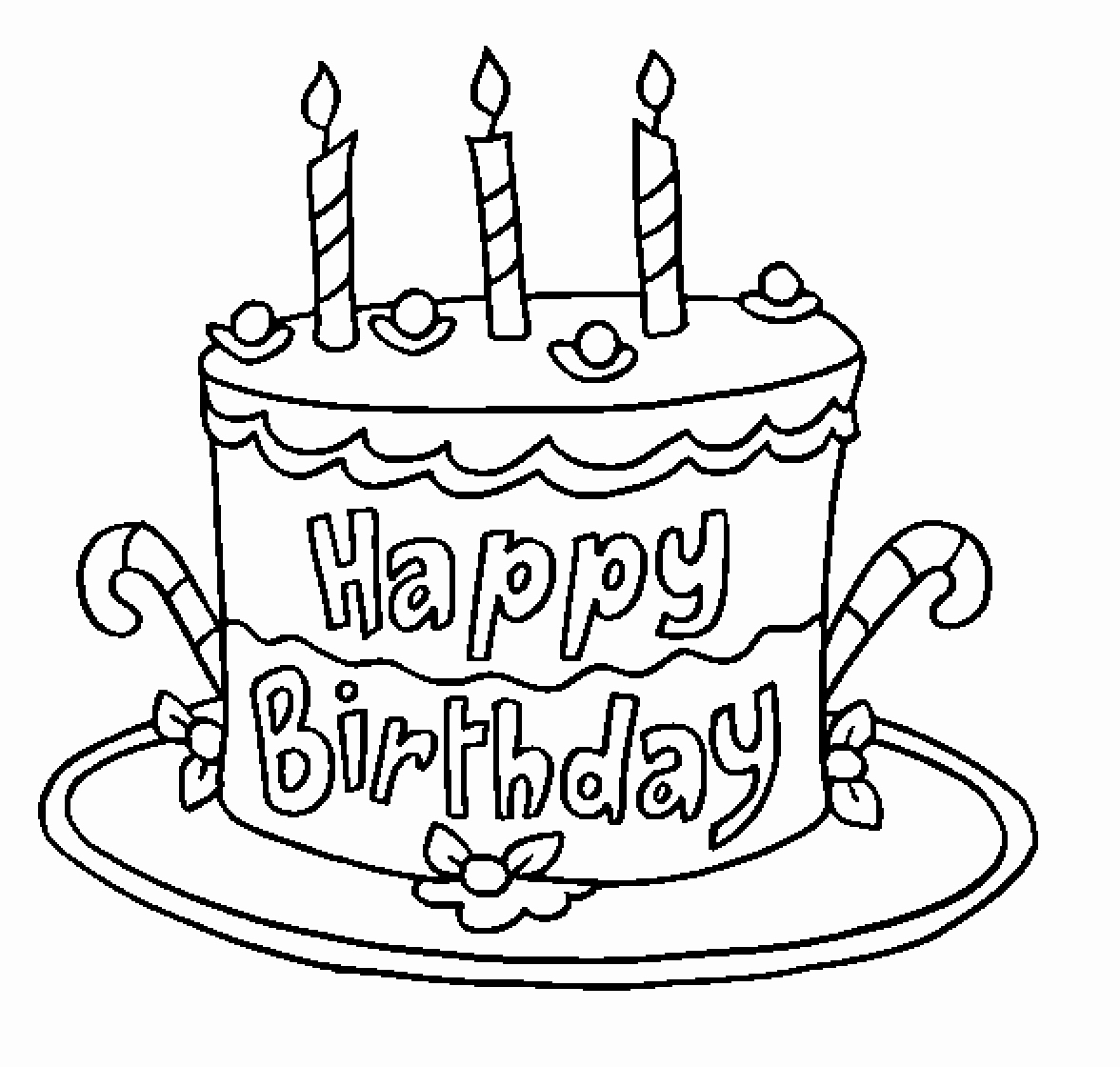 Happy Birthday Cake Drawing - HD Wallpaper 