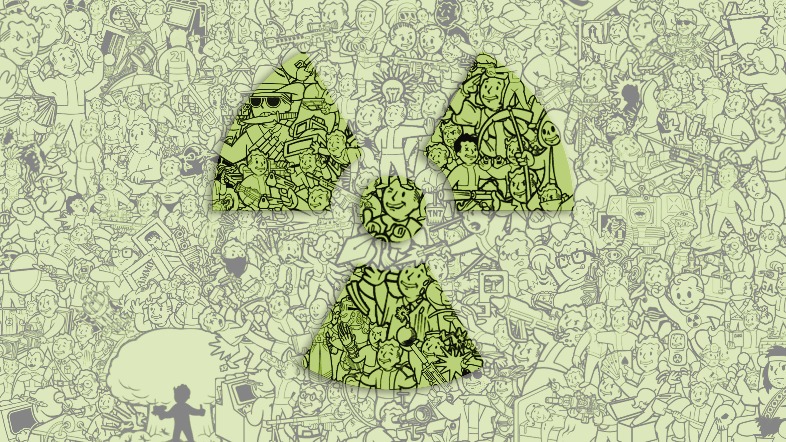 Fallout Vault Boy Collage - HD Wallpaper 