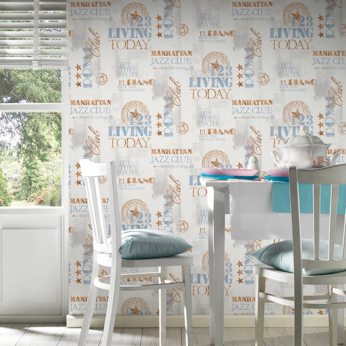 Création Wallpaper - Papel Para Comedor Rustico - HD Wallpaper 