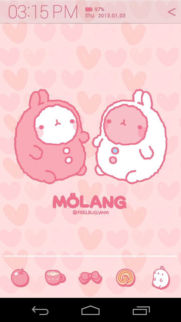 Molang Pink - HD Wallpaper 