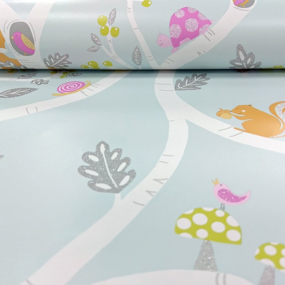 Holden Décor Teal Animals Glitter - HD Wallpaper 