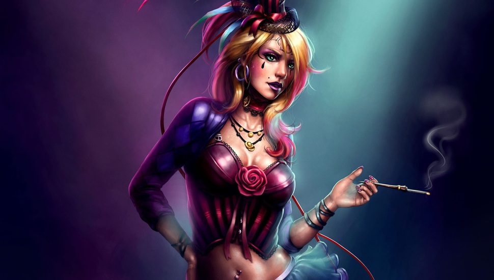 Girl, Art, Mouthpiece, Kimisz Burlesque, Circus, Cigarette - Circus Girl Art - HD Wallpaper 