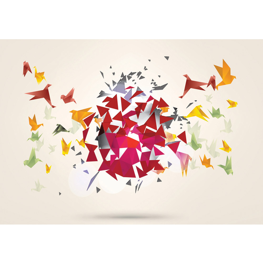 Mural And Origami Design - HD Wallpaper 