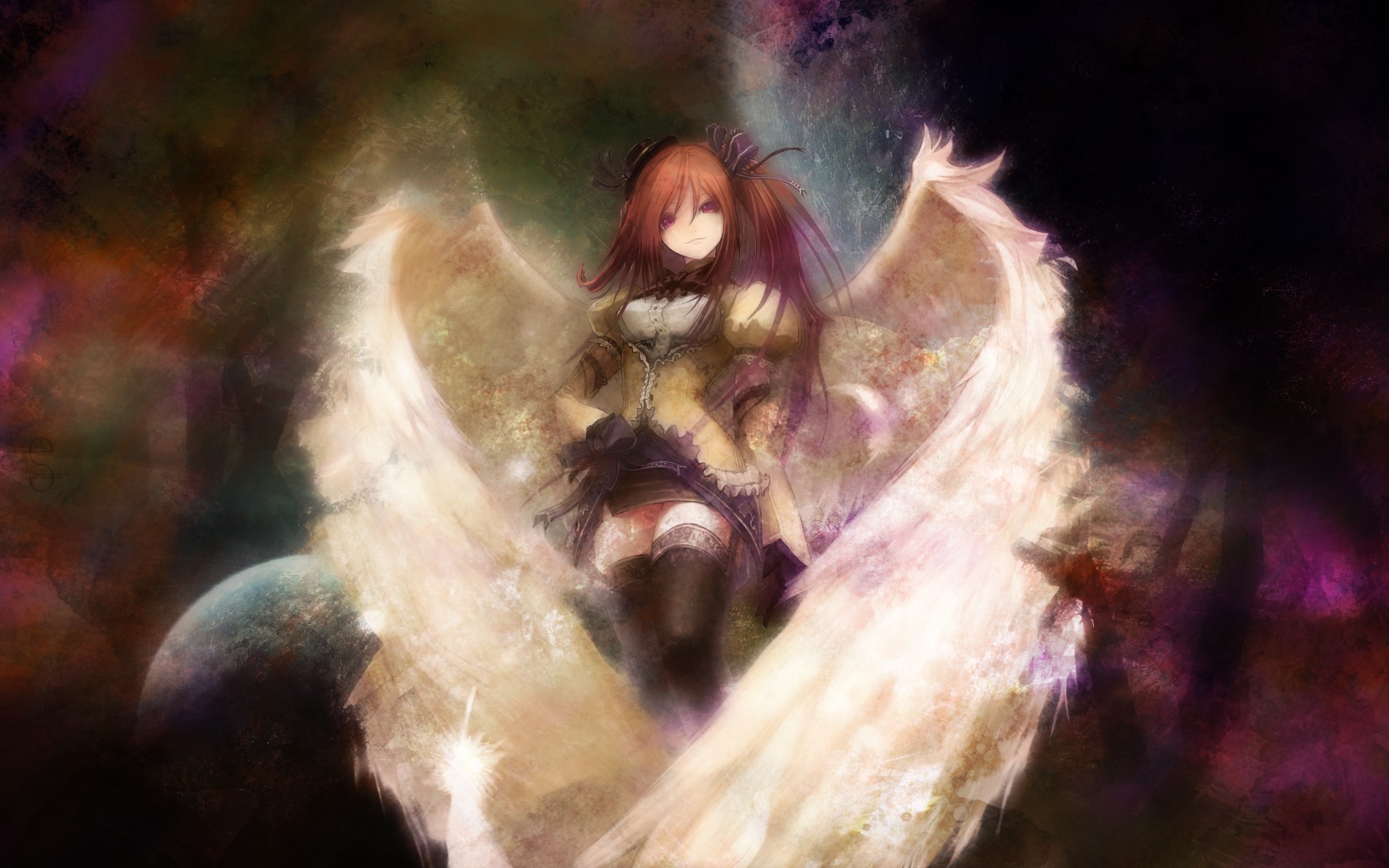 Angels Wings Wallpaper - Anime Angel With Big Wings - HD Wallpaper 