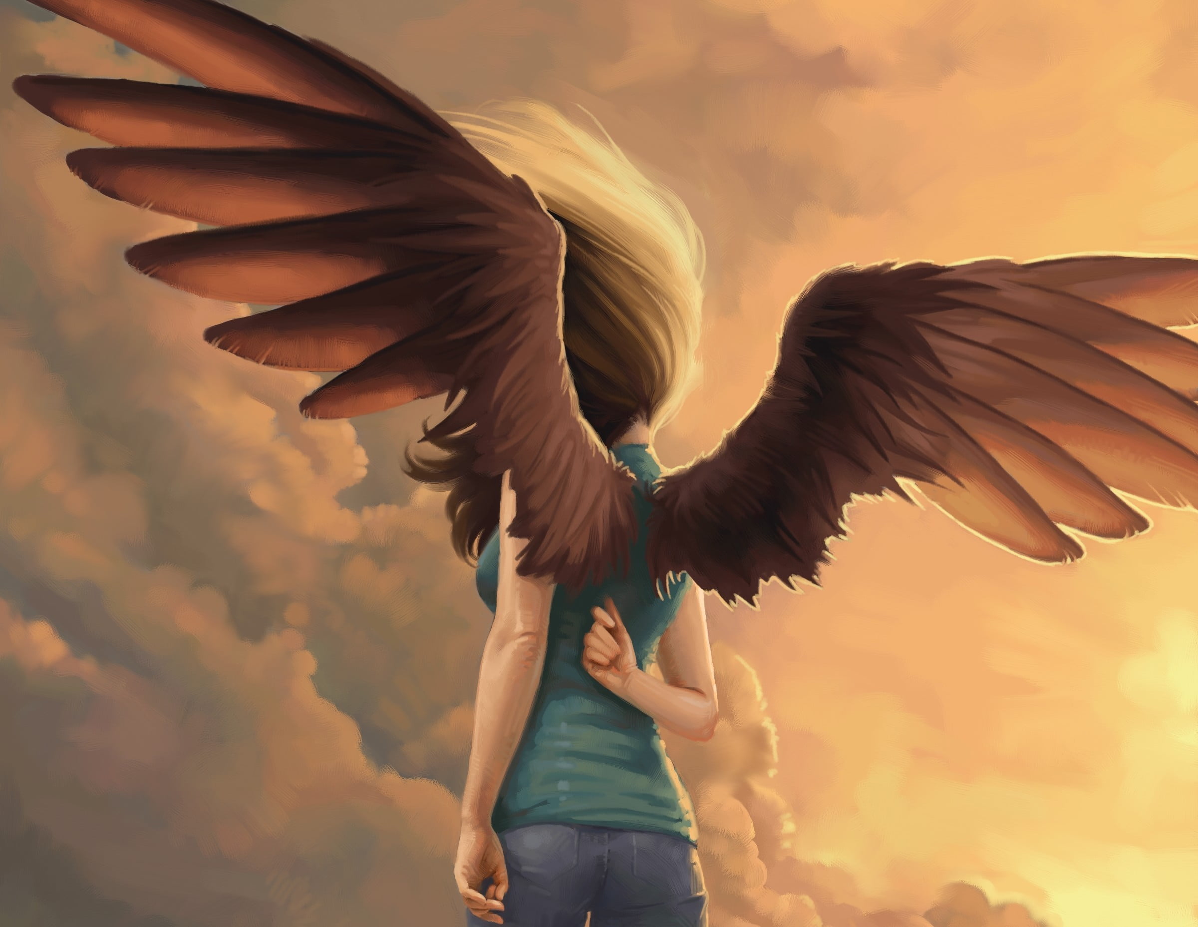 Angel Wings Wallpaper - HD Wallpaper 