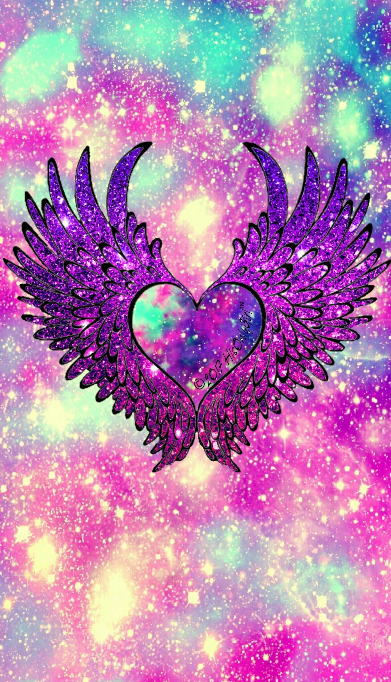 Angel Heart Wings Galaxy Wallpaper I Created For The - Galaxy Heart Background - HD Wallpaper 