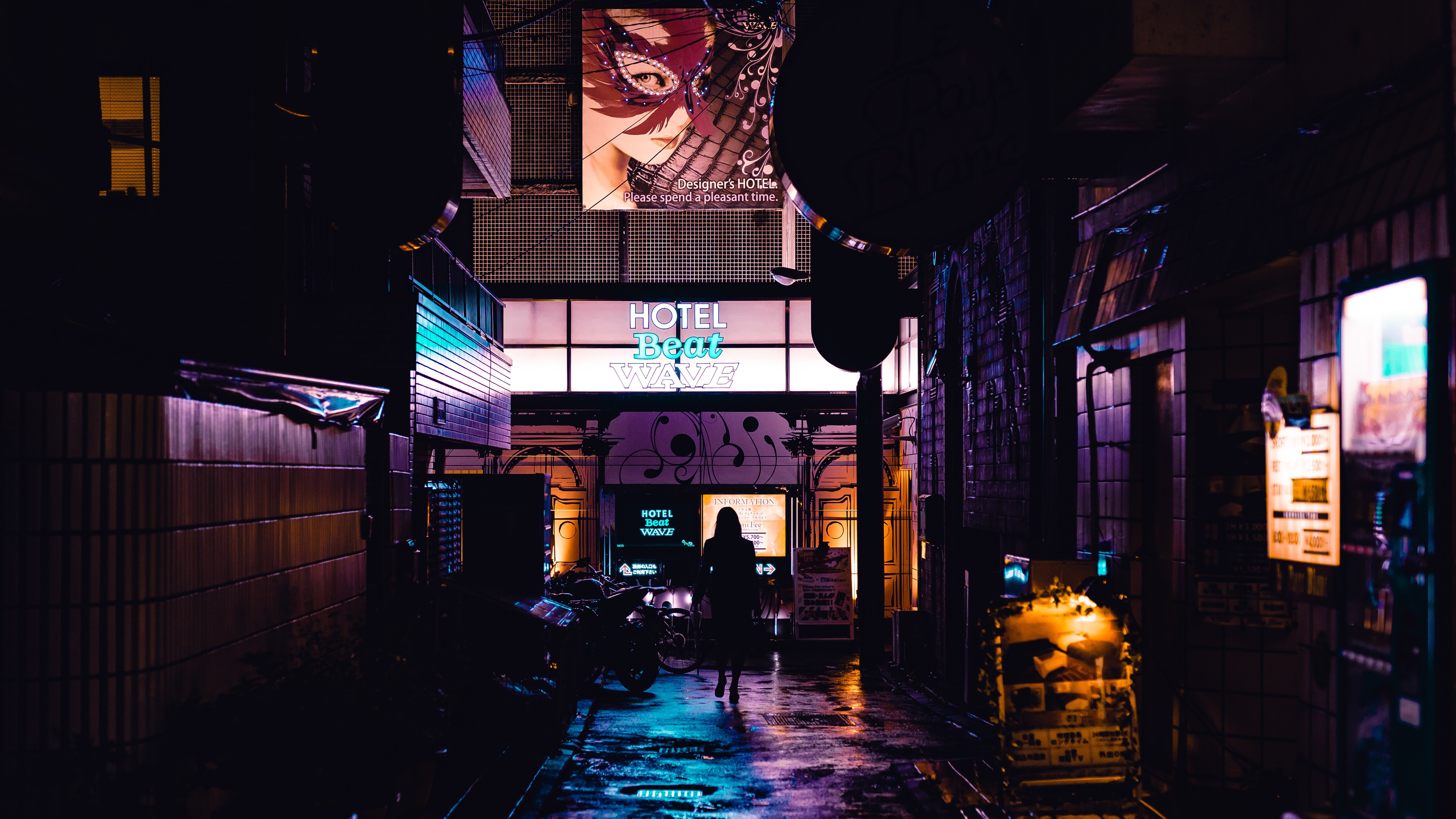 Japan Night Street - 5120x2880 Wallpaper 
