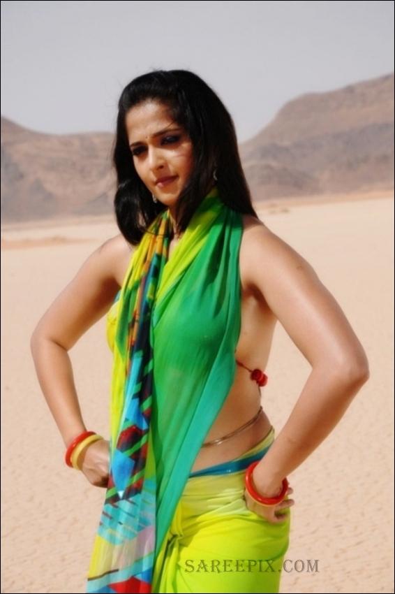 Anushka Shetty Bikini Saree - HD Wallpaper 