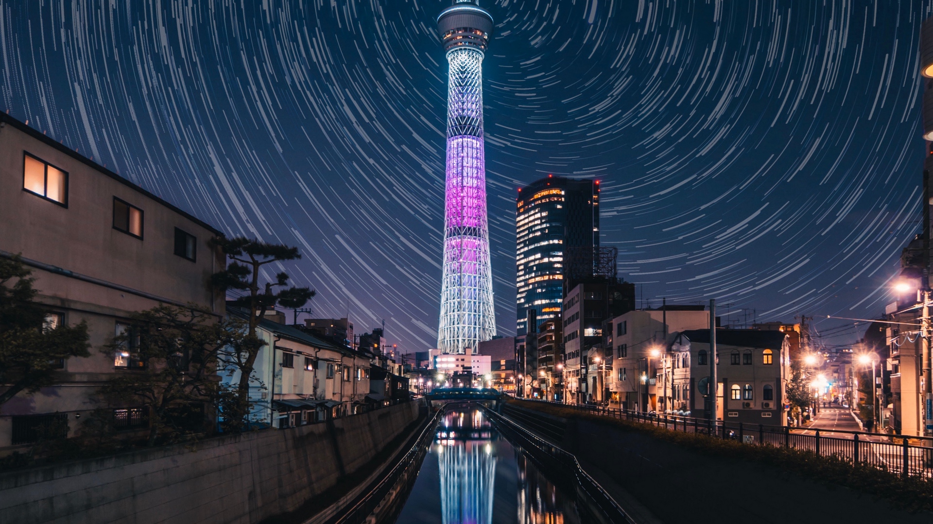 Wallpaper Tower, Night City, City Lights, Architecture, - Tokyo Wallpaper Full Hd - HD Wallpaper 