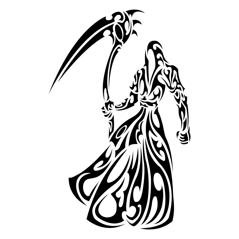 Tribal Death Tattoo Design - Grim Reaper Tribal Tattoo - 800x800 Wallpaper  