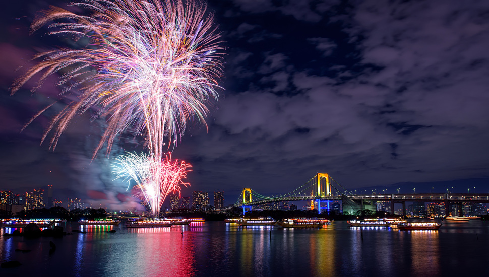 Tokyo, River, Night City, Japan, Capital, Bridge, Night - Ucapan Tahun Baru 2018 - HD Wallpaper 