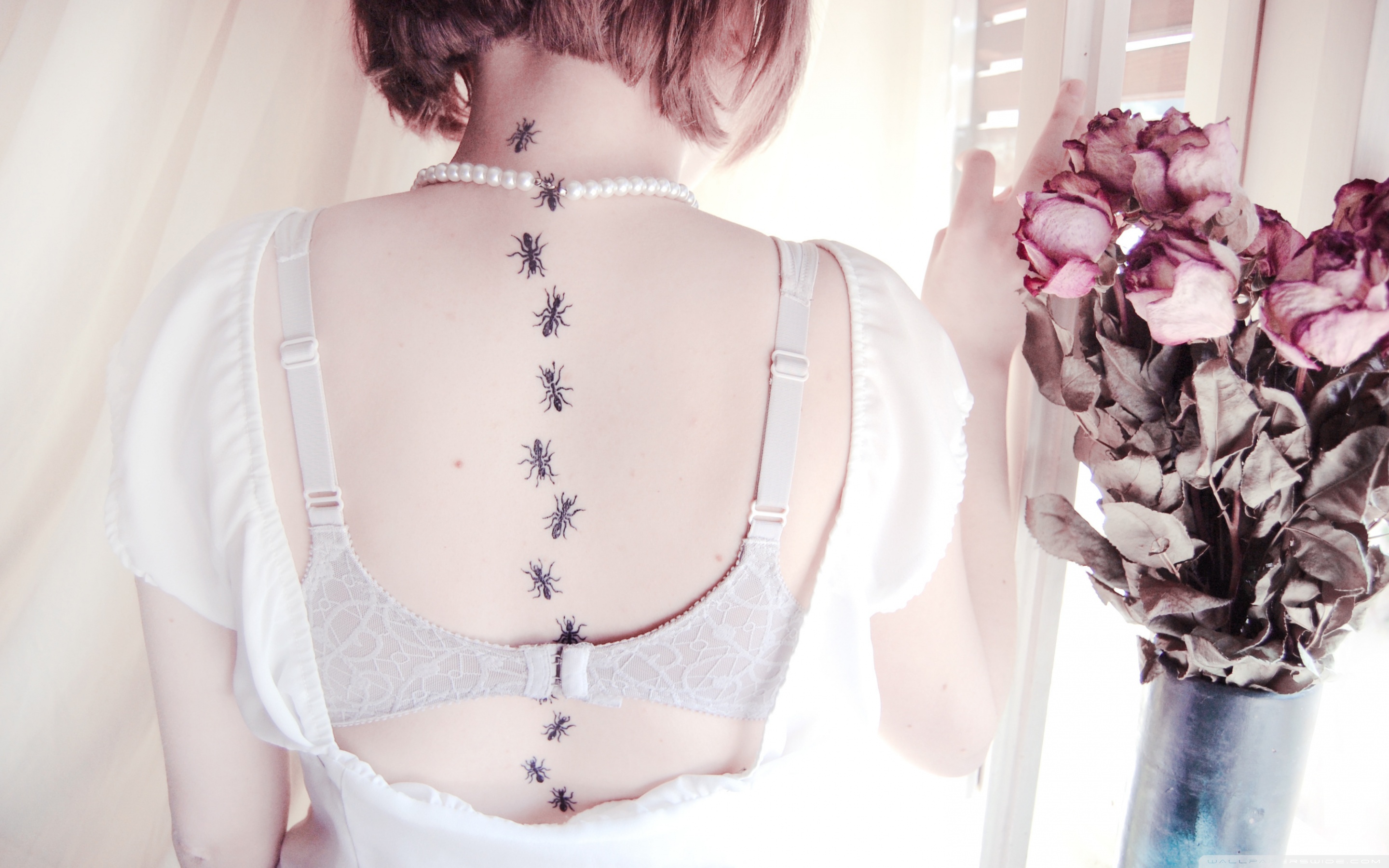 Hot Girl With Ants Tattoo Wallpaper - Tatuagem - HD Wallpaper 