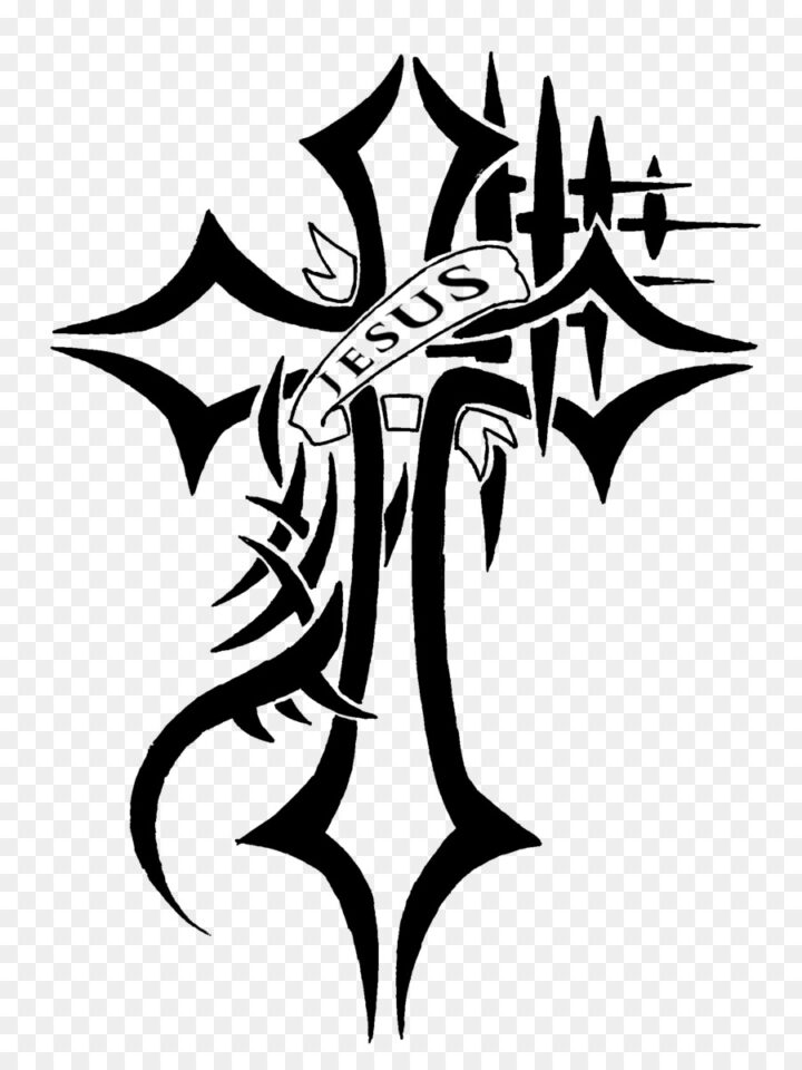 Christian Cross Crucifixion Drawing Tattoo Red Phoenix - Tattoo Jesus Cross Png - HD Wallpaper 