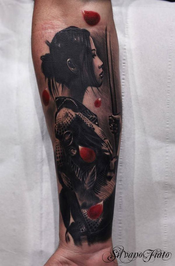 Geisha Girl Sleeve Tattoo For Men - Japanese Geisha Tattoo Forearm - HD Wallpaper 