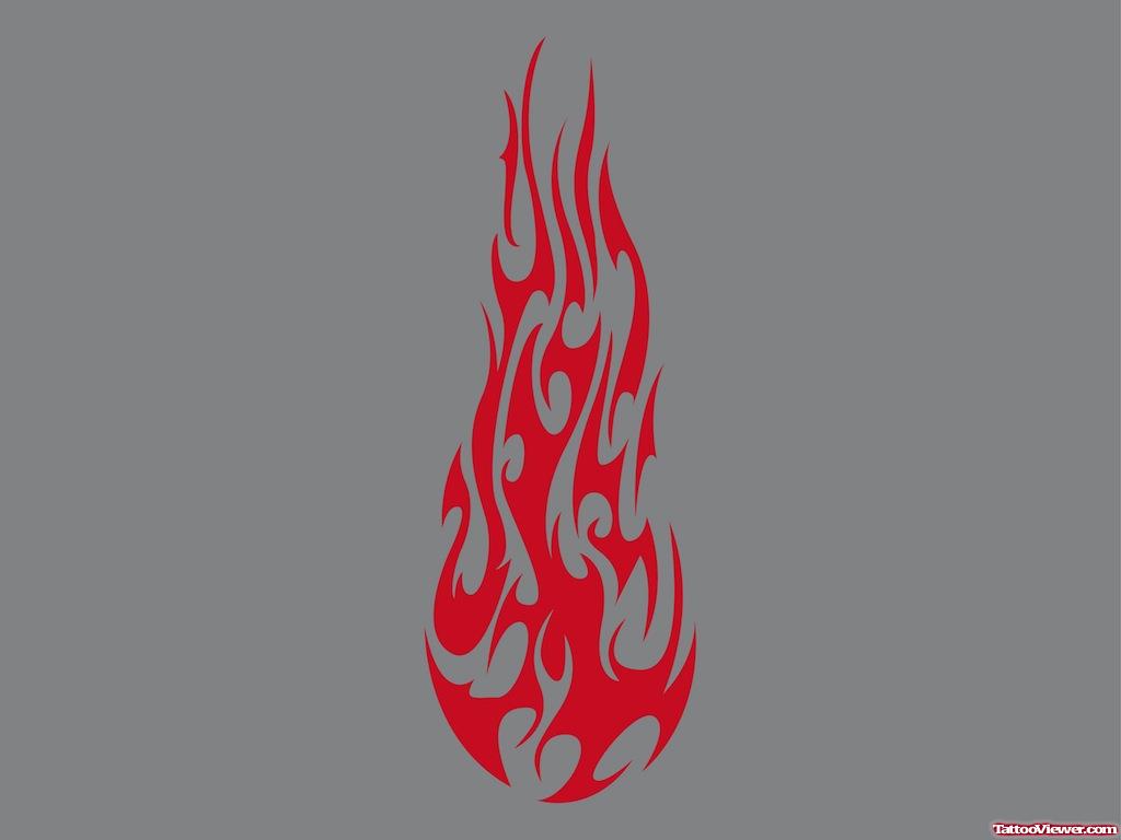 Beautiful Red Ink Tribal Fire And Flame Tattoo Design - Fire Design Drawing In Car - HD Wallpaper 