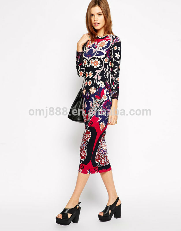 Floral Wallpaper Printed Midi Bodycon Dress - Photo Shoot - HD Wallpaper 