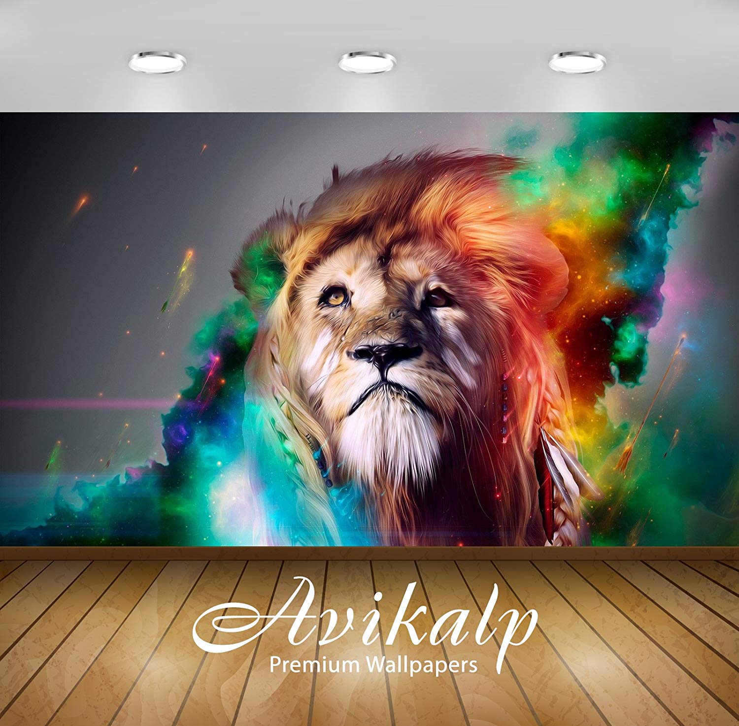 Avikalp Exclusive Awi1717 Lion Color Abstract Full - Colorful Lion - HD Wallpaper 