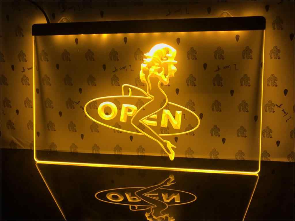 I033- Open Sexy Sex Girls Pub Bar Club Led Light Sign - Light-emitting Diode - HD Wallpaper 