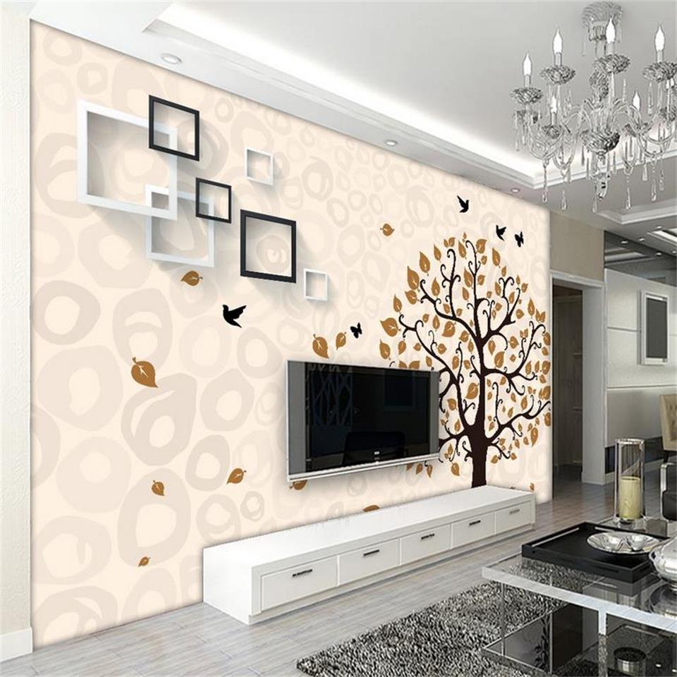 Custom 3d Photo Wallpaper Living Room Mural Beautiful - Fototapete Bäume Mit Vögel - HD Wallpaper 