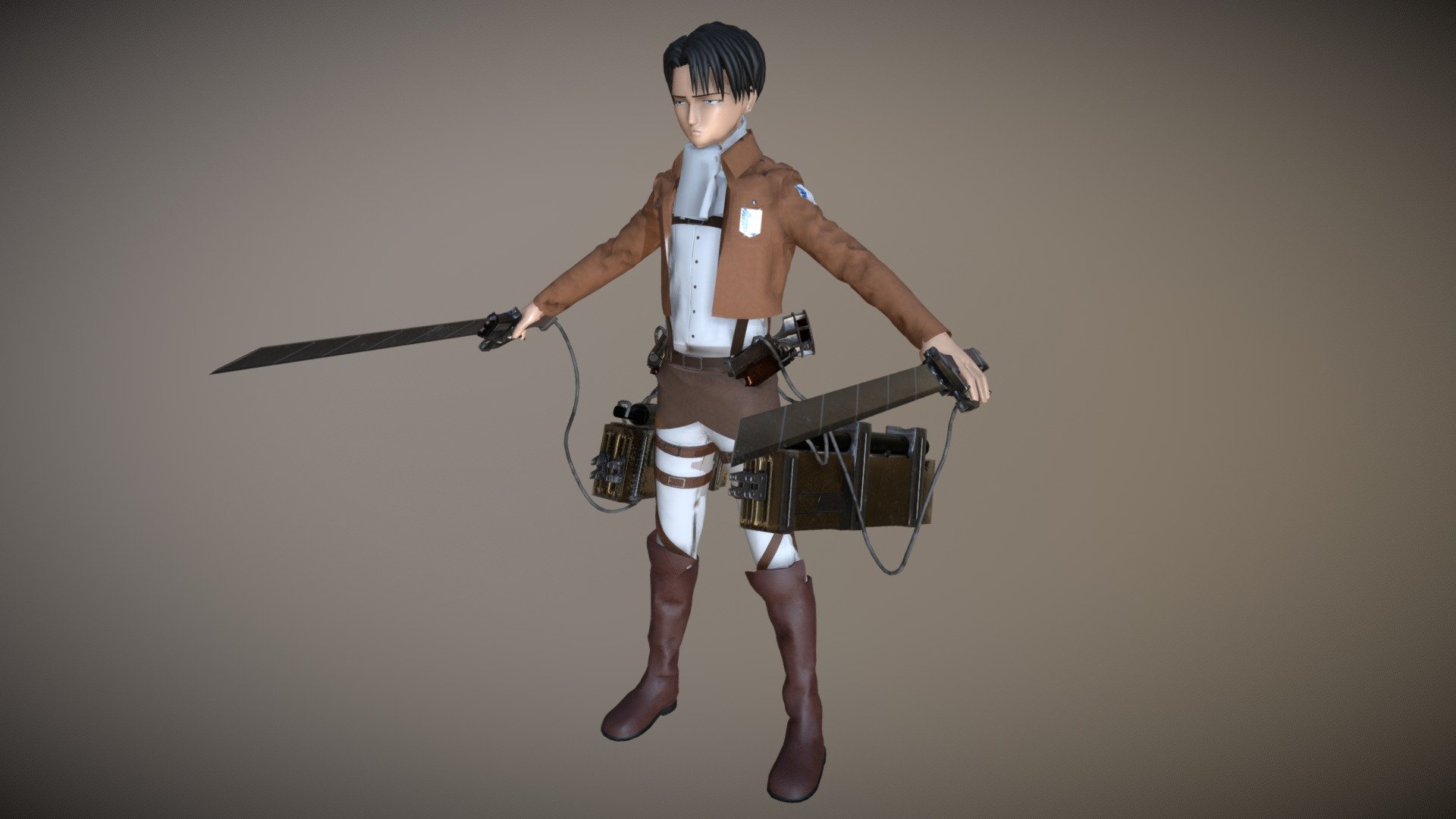 Attack On Titan Levi 3d Model - HD Wallpaper 