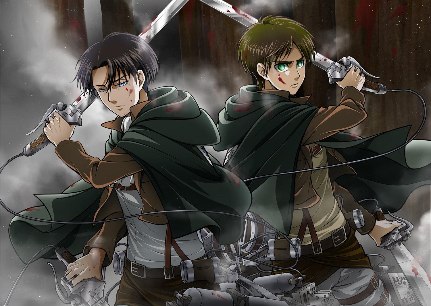 Levi Ackerman And Eren - HD Wallpaper 