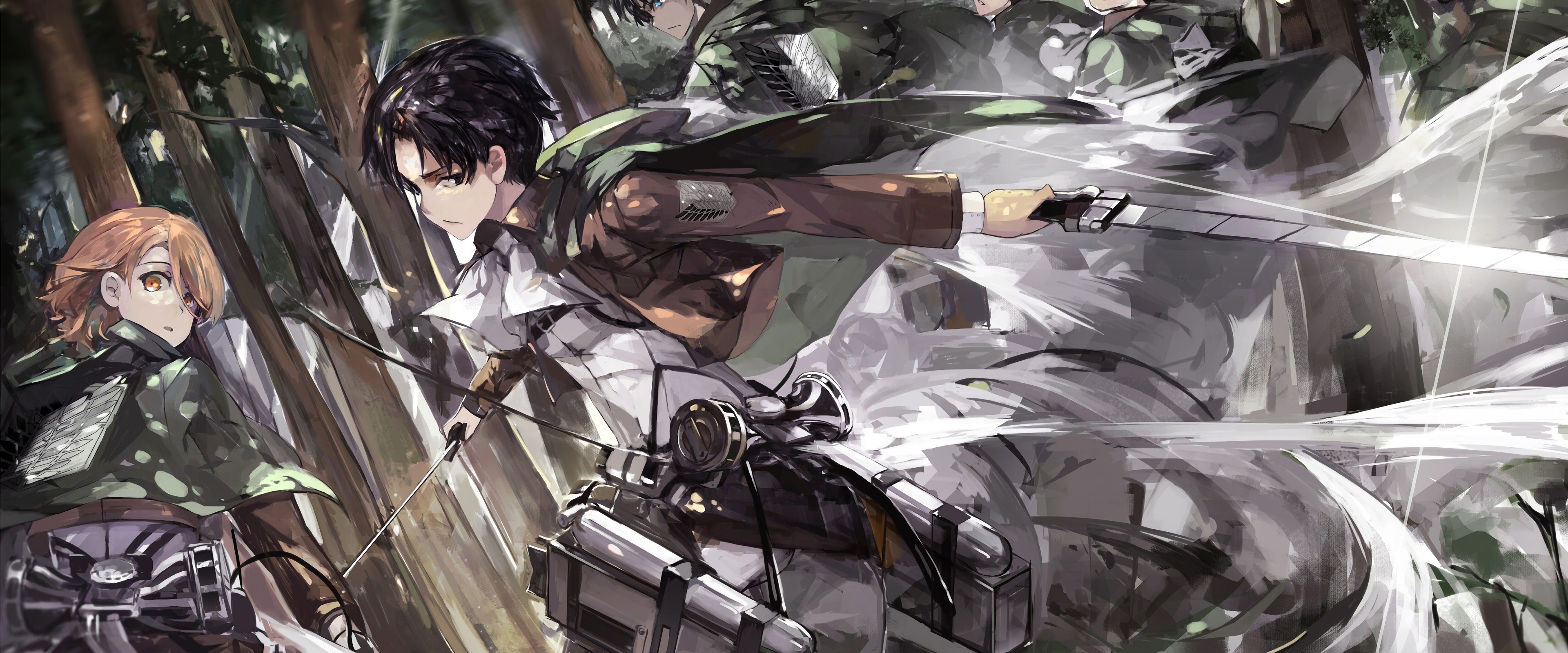 Levi, Eren, Survey Corps, Attack On Titan, 4k, - HD Wallpaper 