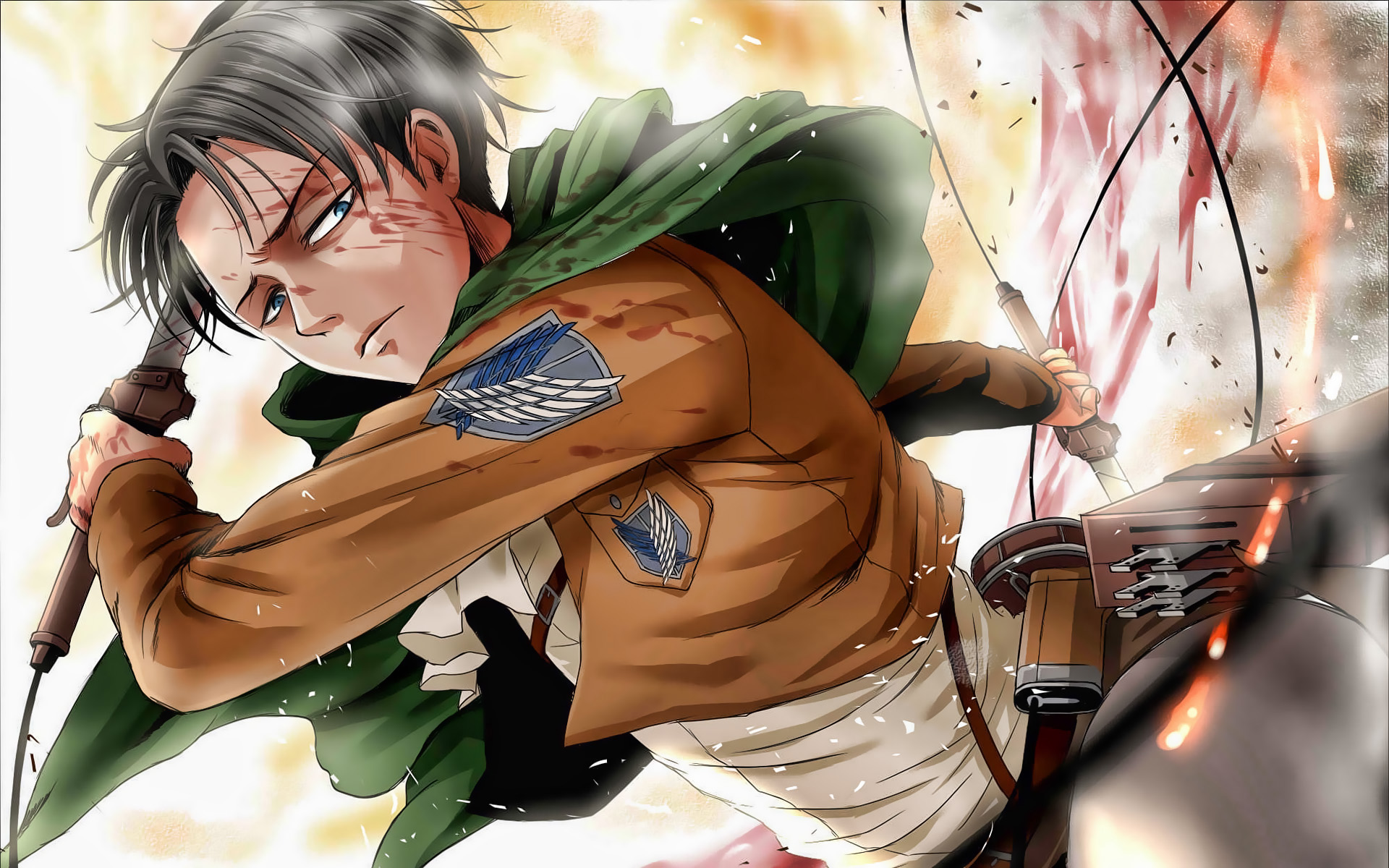 Levi Ackerman With Swords, Attack On Titan, Levi, Artwork, - Levi Ackerman Con Espadas - HD Wallpaper 
