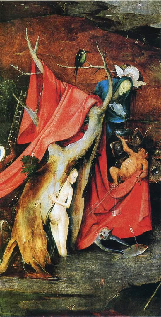 Hiding In Tree Trunk - Triptych Of The Temptation Of St Anthony Detail - HD Wallpaper 