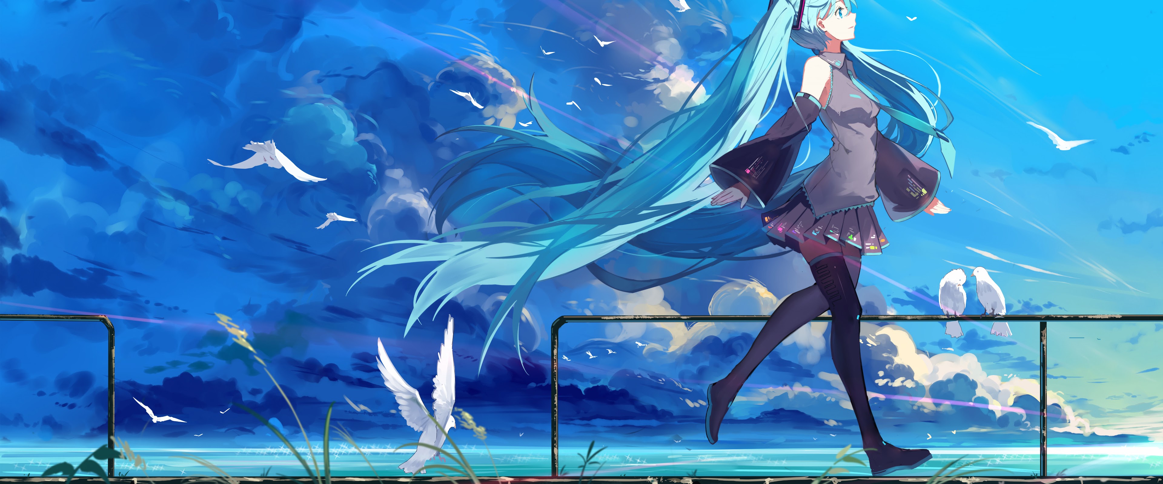 Hatsune Miku, Anime, Girl, 4k, - Fondos De Pantalla Para Pc De Hatsune Miku  - 3840x1600 Wallpaper - teahub.io