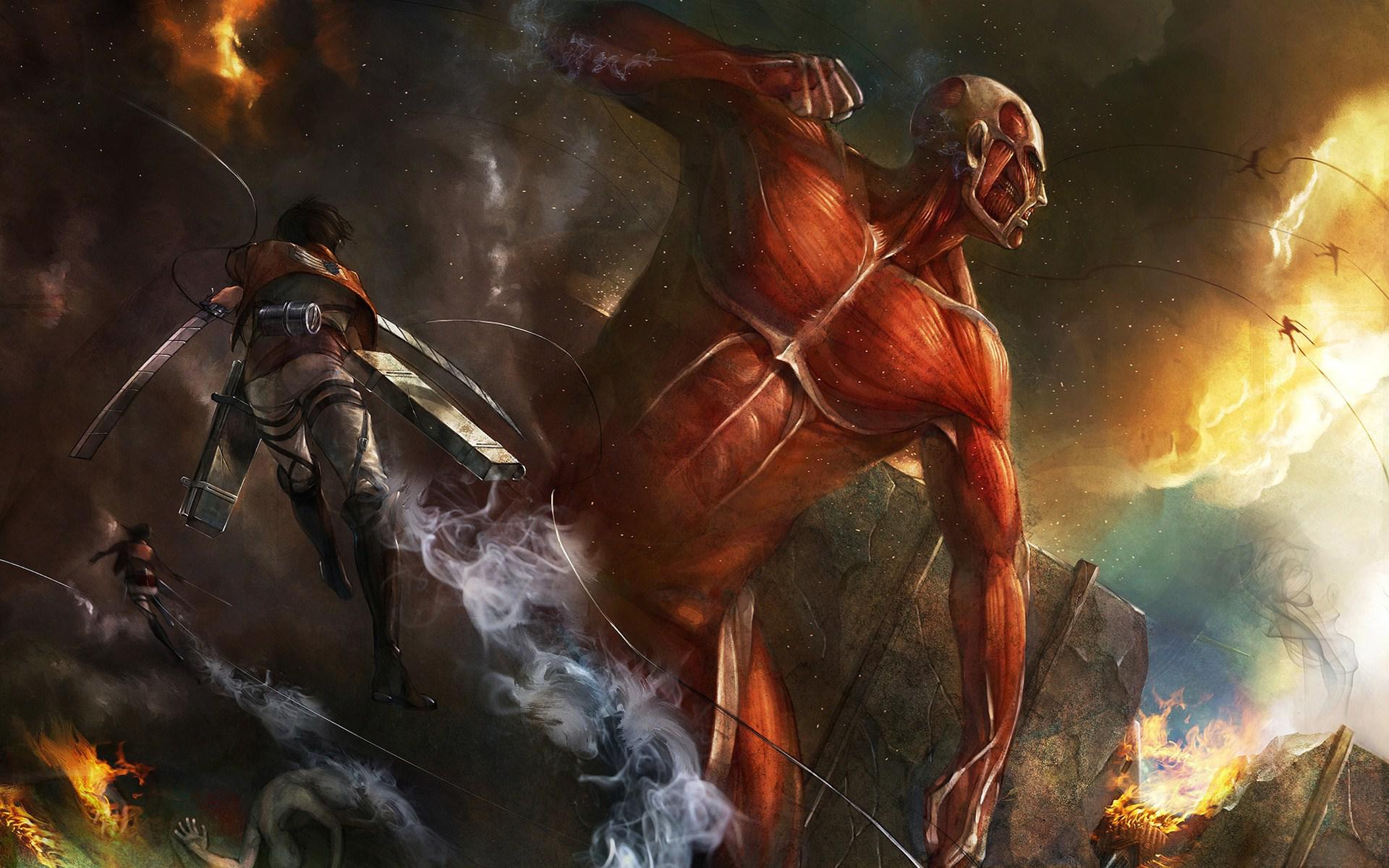 Hd Eren Jaeger Fantasy Wallpaper - Attack On Titan Steam Titan - HD Wallpaper 