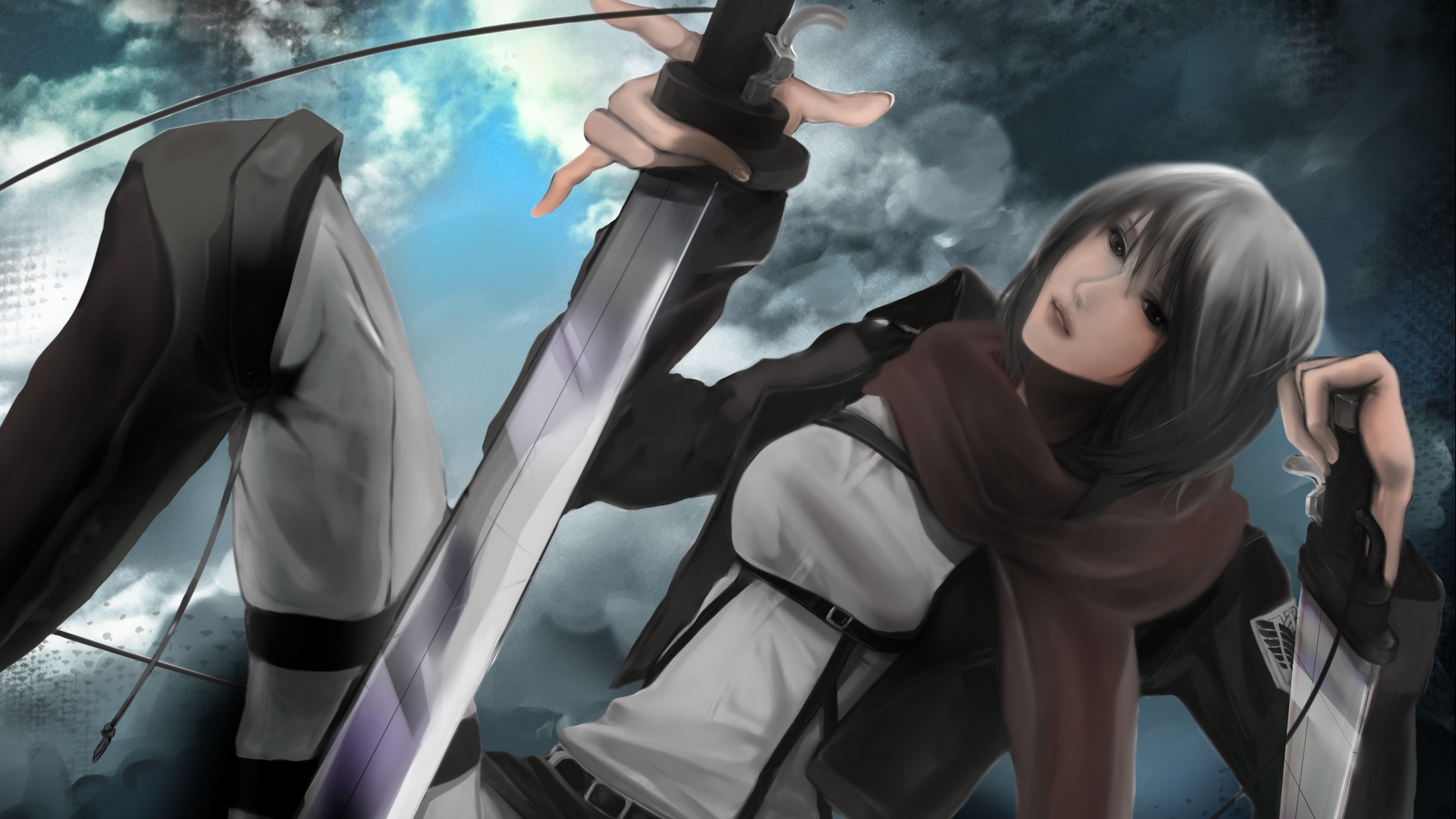 Wallpaper Mikasa Ackerman, Blades, Shingeki No Kyojin - Shingeki No Kyojin - HD Wallpaper 