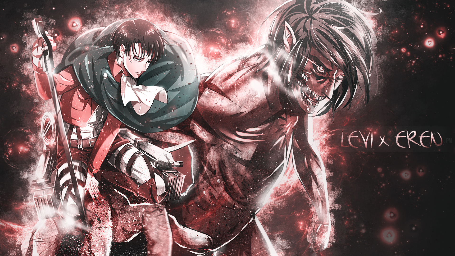 Eren Armin And Levi Attack On Titan Wallpaper - Attack On Titan Wallpaper Levi And Eren - HD Wallpaper 