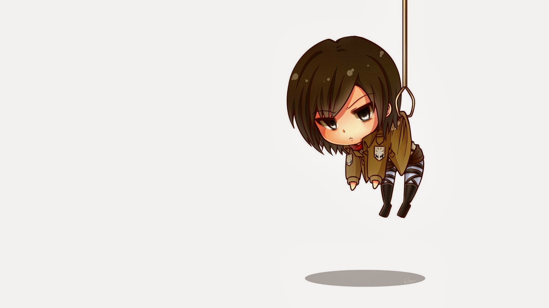 Mikasa Ackerman Anime Girl Attack On Titan Shingeki - Chibi Anime Wallpaper Hd - HD Wallpaper 