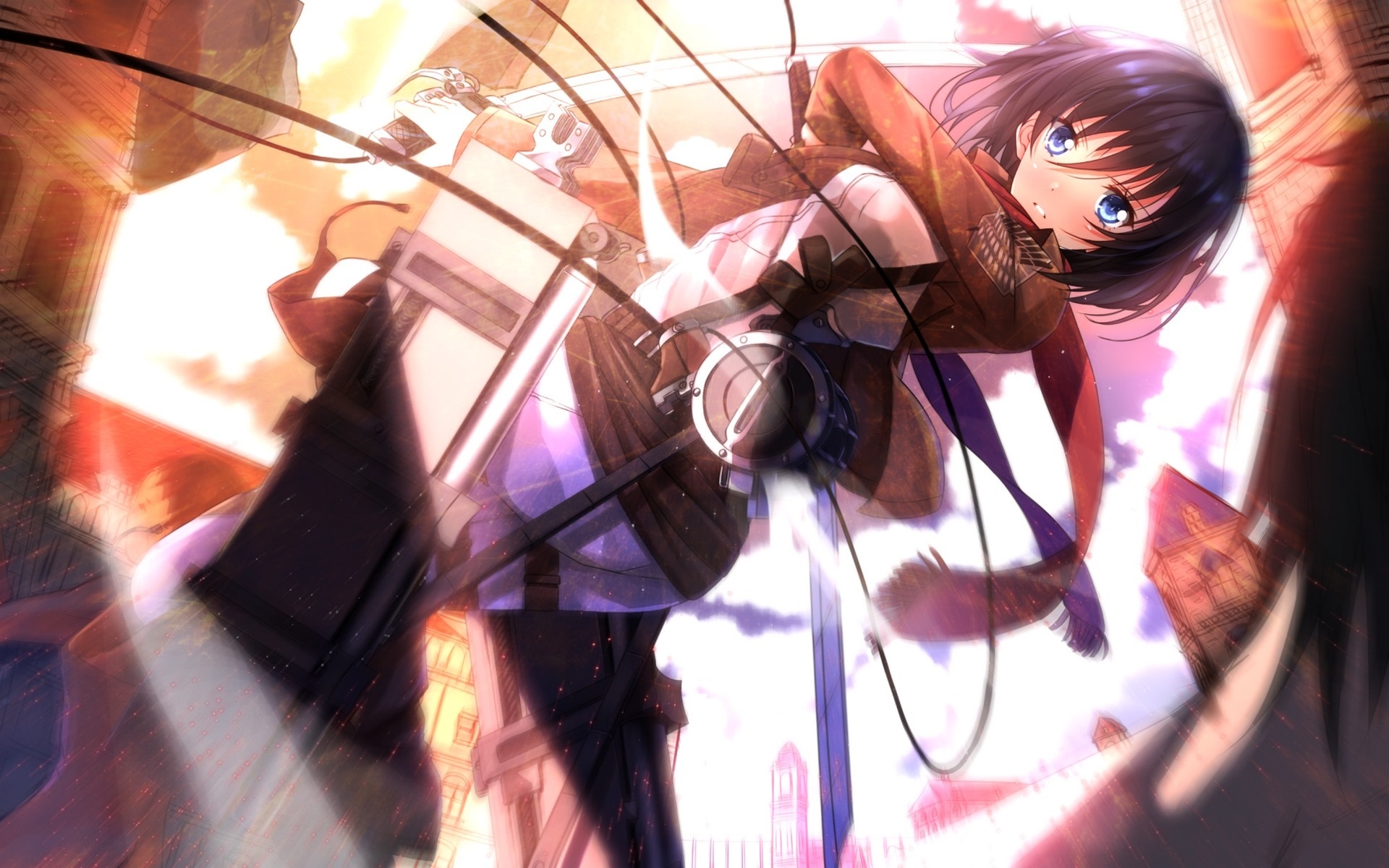 Wallpaper Sword Souls, Mikasa Ackerman, Anime Girl, - Mikasa Fondos De Pantalla - HD Wallpaper 