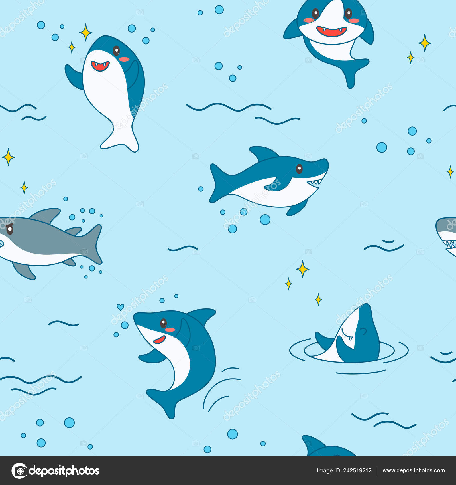Shark Kawaii - HD Wallpaper 