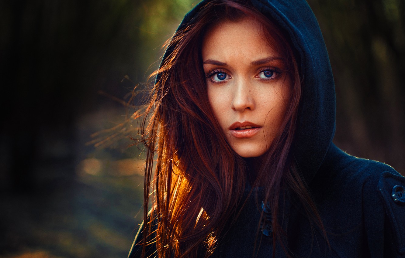 Photo Wallpaper Girl, Sexy, Beauty, Eyes, Woman, Mood, - Redhead Model Blue Eyes - HD Wallpaper 