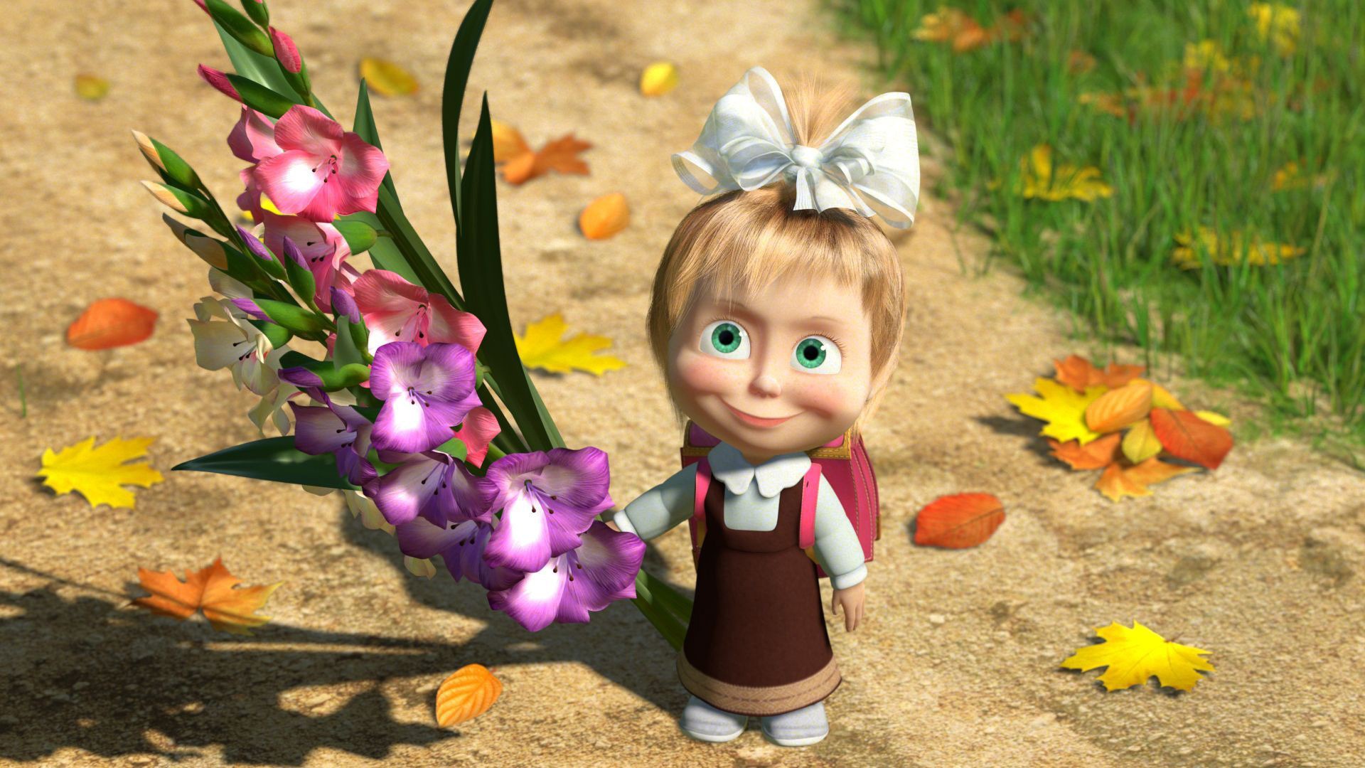 Cute Masha And The Bear - HD Wallpaper 