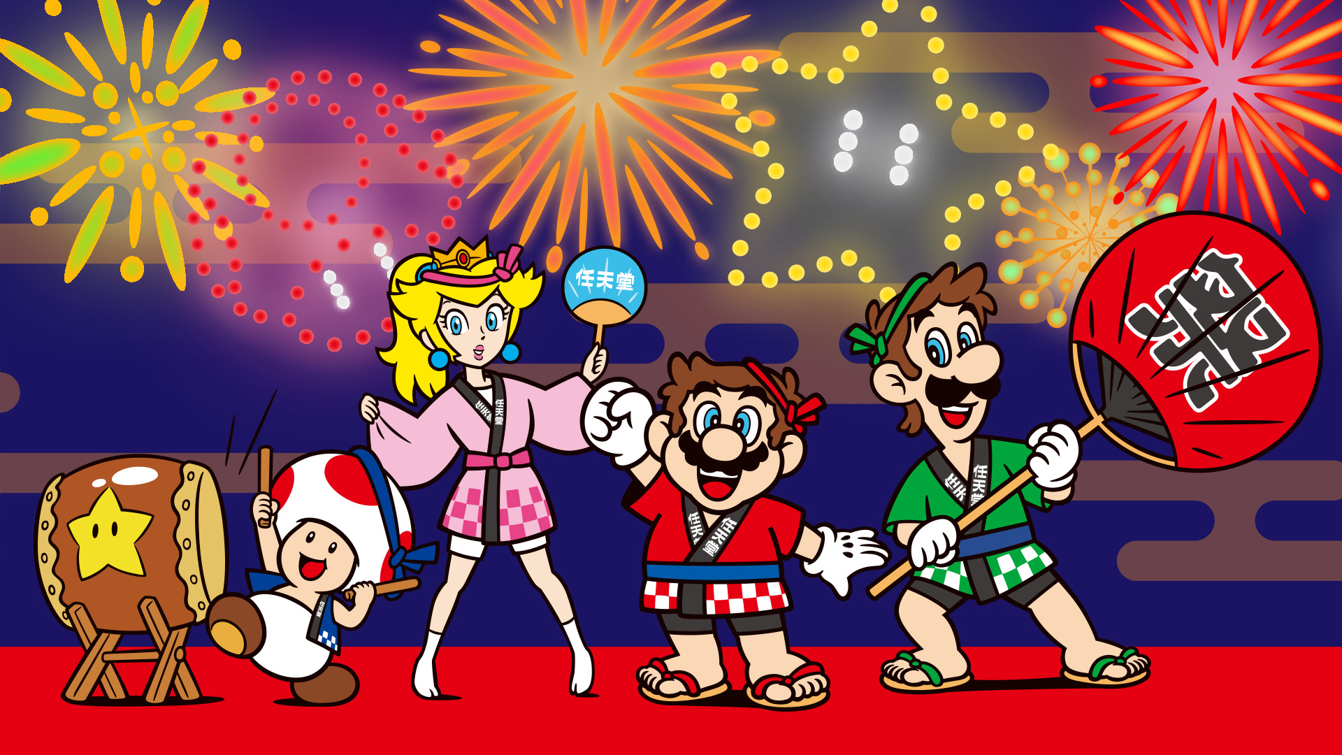 任未堂 任天 任天瑩 Luigi Princess Peach Cartoon Christmas Event - Mario Wallpaper My Nintendo - HD Wallpaper 