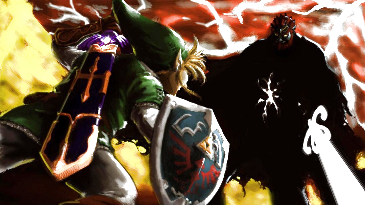 Legend Of Zelda Ocarina Of Time Wallpaper - Legend Of Zelda Link Vs Ganondorf - HD Wallpaper 