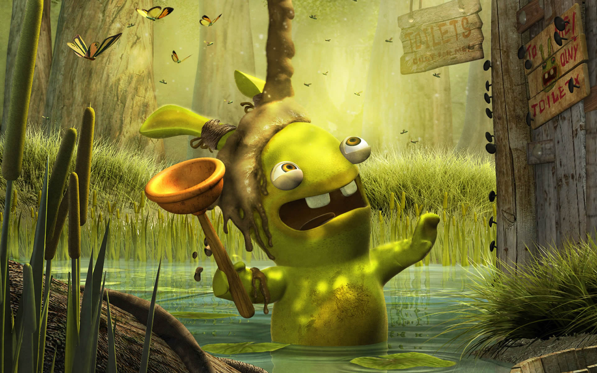 Jungle Plunger - Rayman Raving Rabbids Plungers - HD Wallpaper 