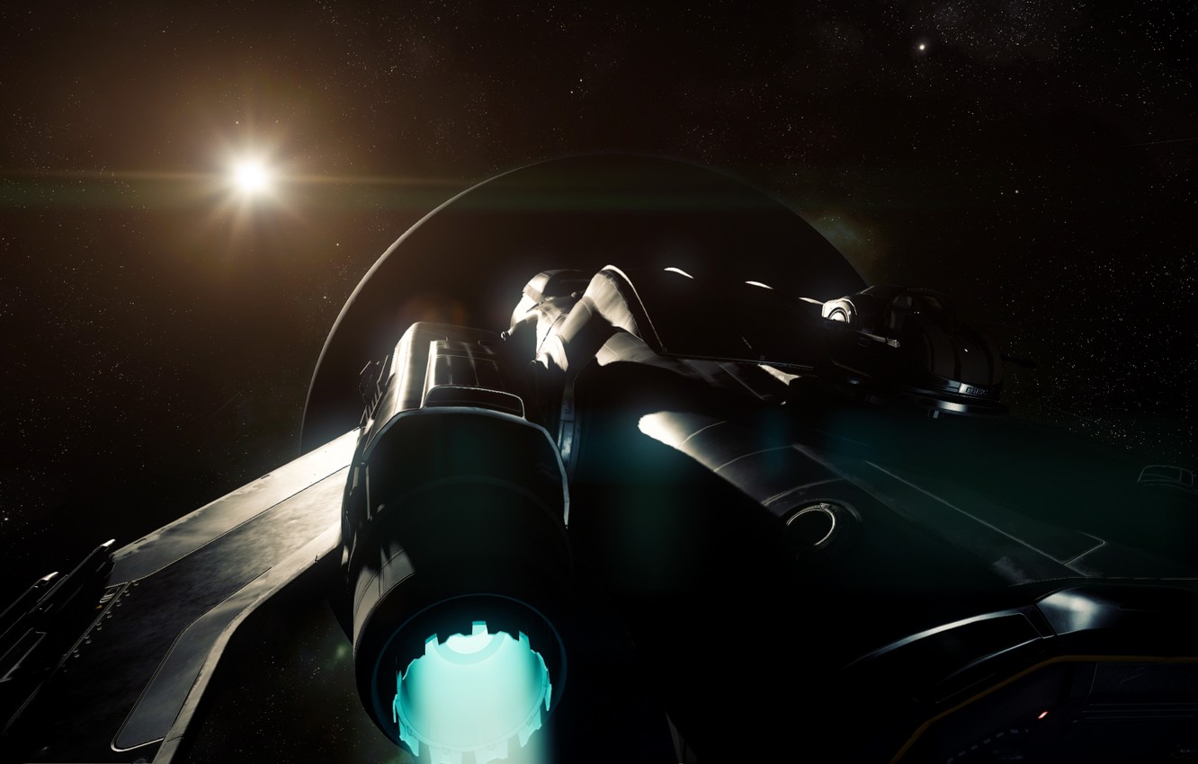Photo Wallpaper Space, Starship, Star Citizen, Freelancer - Darkness - HD Wallpaper 