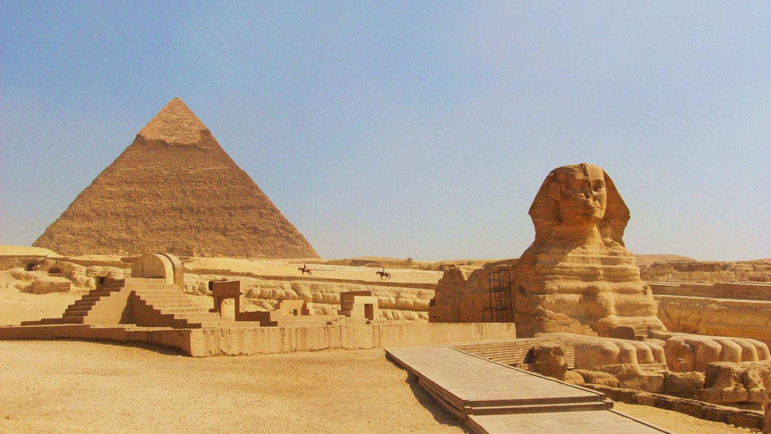 Pyramid And Sphinx - HD Wallpaper 