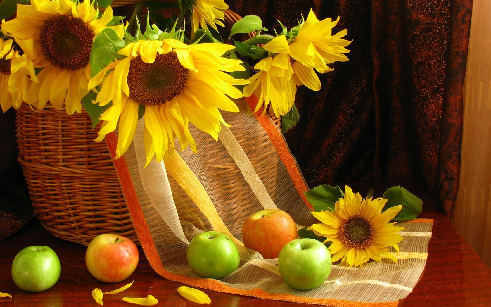 Still Life - Sunflower Basket - HD Wallpaper 