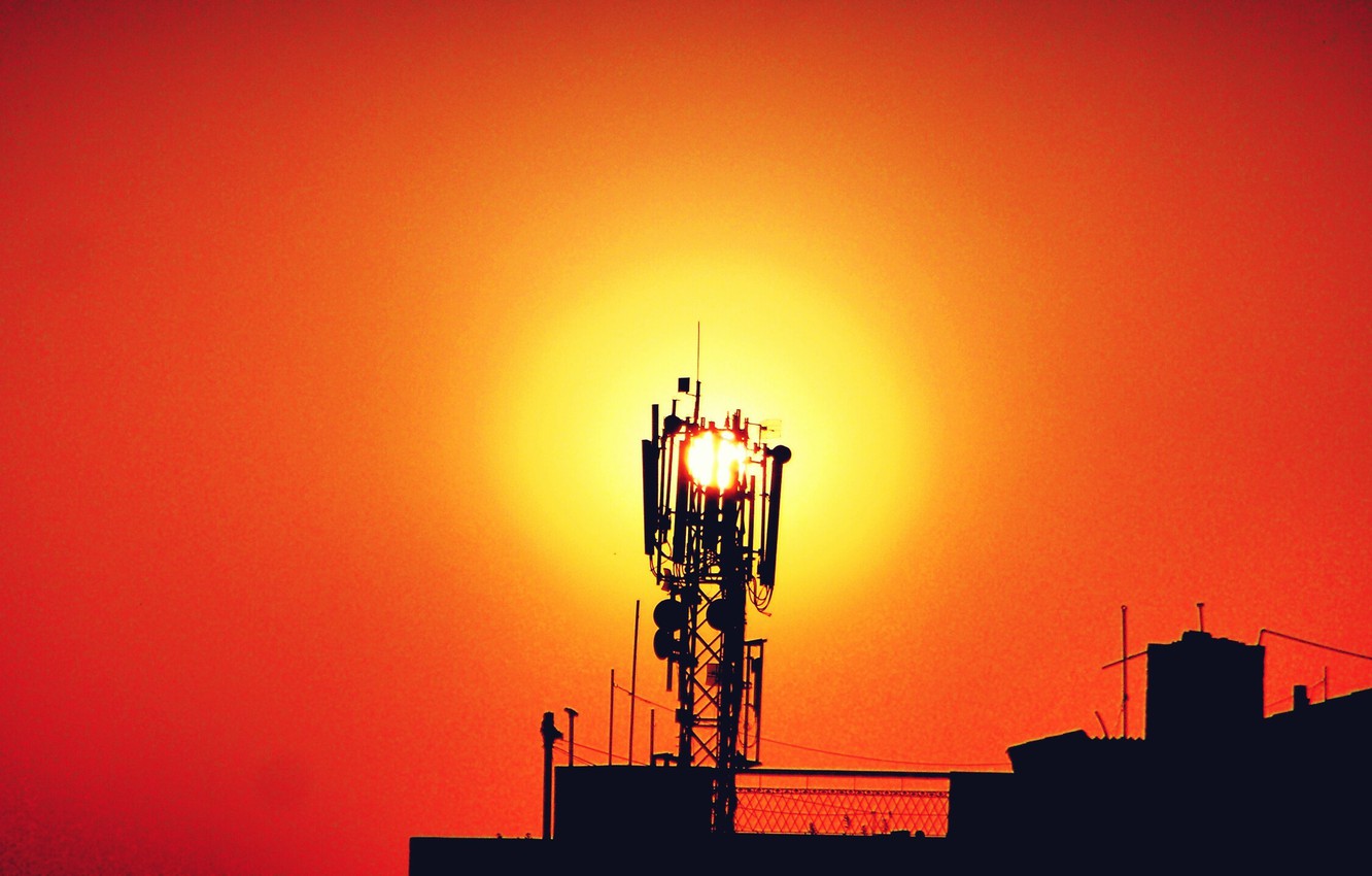 Photo Wallpaper Golden, Sun, Hiding, Orange Sky - Evening - HD Wallpaper 